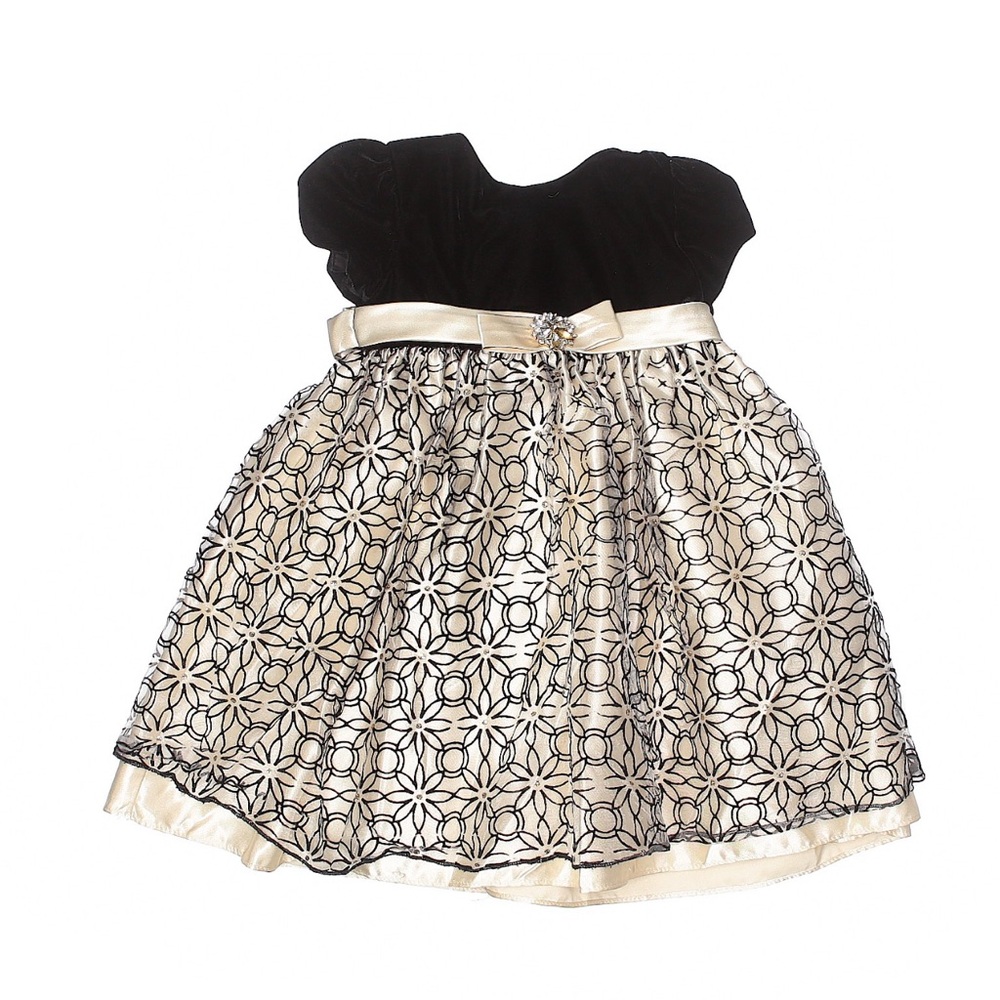 Black and Gold Floral Dress